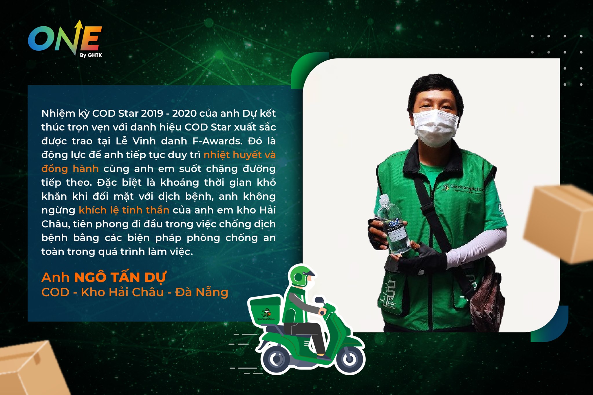 ONE - By GHTK|  COD STAR XUẤT SẮC_NHIỆM KỲ 2019-2020 - NGÔ TẤN DỰ: MÃI LÀ NGỌN ĐUỐC LỚN Ở KHO HẢI CHÂU - ĐÀ NẴNG