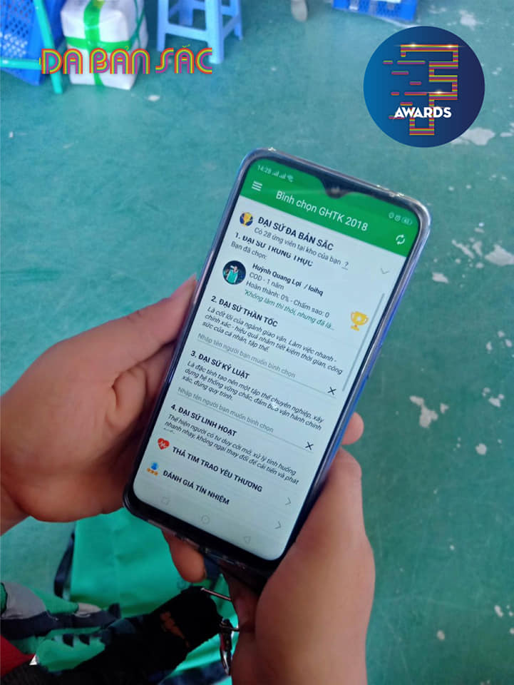 Anh em GHTK cả nước bình chọn Đại sứ Bản sắc GHTK qua App