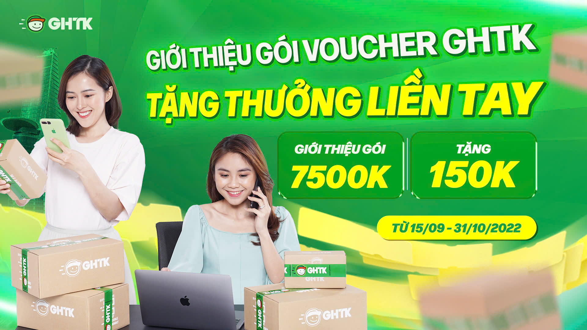 Giới thiệu gói voucher GHTK, tặng thưởng liền tay
