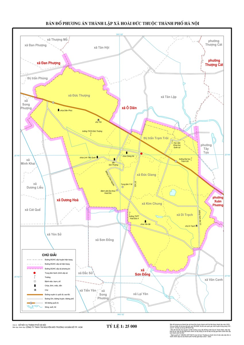 Huyện Hoài Đức sau sáp nhập: Mở rộng quy mô và sắp xếp trụ sở hành chính