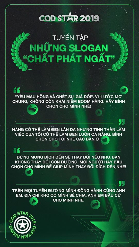 COD STAR 2019 - NHỮNG SLOGAN CỰC CHẤT